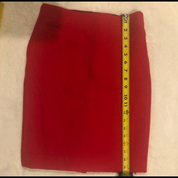 Jcrew red wool pencil skirt with lining - Picture 4 of 5
